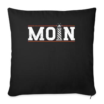 Moin ihr Spacken - Digga Spruch Meer Norddeutsch - Sofakissenbezug 45 x 45 cm - Schwarz - Vorne
