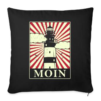 Moin ihr Spacken - Digga Spruch Meer Norddeutsch - Sofakissenbezug 45 x 45 cm - Schwarz - Vorne