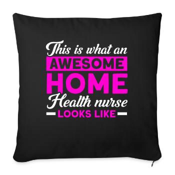 Health Assistance Home Nursing Nurse - Sofa pillowcase 17,3'' x 17,3'' (45 x 45 cm) - black - Front