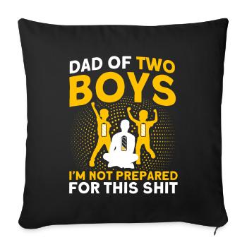 Non préparé Père Papa Deux garçons - Housse de coussin décorative 45 x 45 cm - noir - Devant