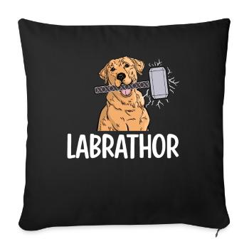Labrathor Labrador Retriever Golden Retriever - Housse de coussin décorative 45 x 45 cm - noir - Devant