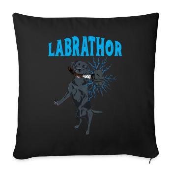 Labrathor Labrador Retriever Golden Retriever - Housse de coussin décorative 45 x 45 cm - noir - Devant