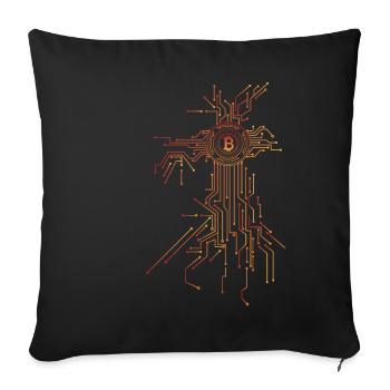 Crypto-monnaie Bitcoin Blockchain Miners Vêtements - Housse de coussin décorative 45 x 45 cm - noir - Devant