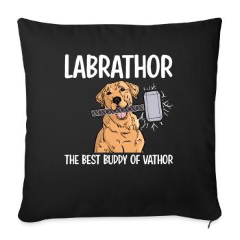 Labrathor Labrador Retriever Golden Retriever - Housse de coussin décorative 45 x 45 cm - noir - Devant