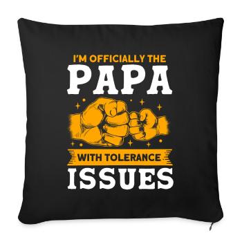 Papa Père Papa Papa - Housse de coussin décorative 45 x 45 cm - noir - Devant