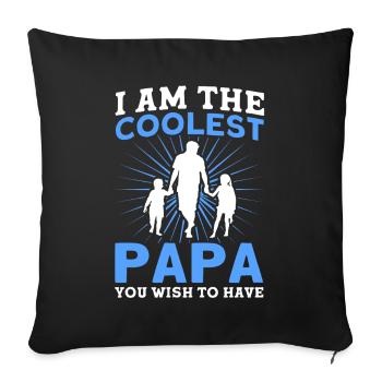 Coolest Father Dad Papa - Sofa pillowcase 17,3'' x 17,3'' (45 x 45 cm) - black - Front