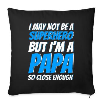 Superheld Vater Vati Papa - Sofakissenbezug 45 x 45 cm - Schwarz - Vorne