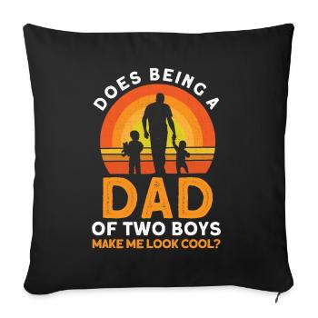 Cool Père Papa Deux Garçons - Housse de coussin décorative 45 x 45 cm - noir - Devant