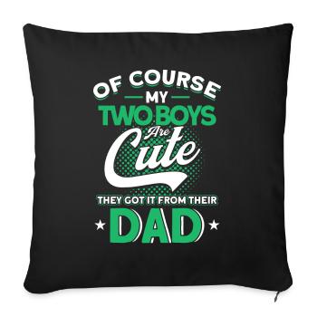 Vendanges Père Papa Deux garçons - Housse de coussin décorative 45 x 45 cm - noir - Devant