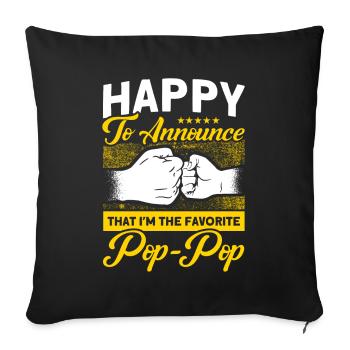 Pop-Pop Grandpa Grandfather Grandfather - Sofa pillowcase 17,3'' x 17,3'' (45 x 45 cm) - black - Front