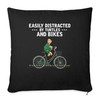 Schildkröten Und Fahrräder Fahrrad Meeresbiologe - Sofakissenbezug 45 x 45 cm - Schwarz - Vorne
