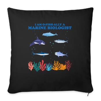 Official Marine Biologist Fish Marine Biology - Sofa pillowcase 17,3'' x 17,3'' (45 x 45 cm) - black - Front