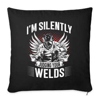 Welders Gifts, Funny Welder Welder Shirt, Welding - Sofa pillowcase 17,3'' x 17,3'' (45 x 45 cm) - black - Front