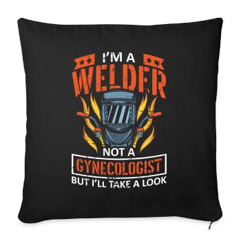 Welders Gifts, Funny Welder Welder Shirt, Welding - Sofa pillowcase 17,3'' x 17,3'' (45 x 45 cm) - black - Front