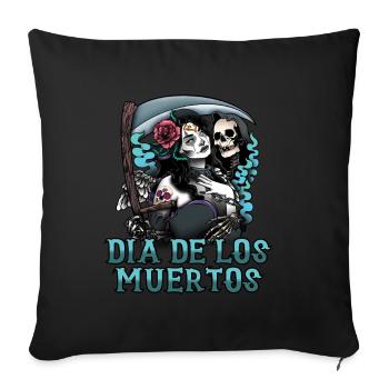 Dia De Los Muerte Halloween Clothes Hallowenn Tea - Sofa pillowcase 17,3'' x 17,3'' (45 x 45 cm) - black - Front