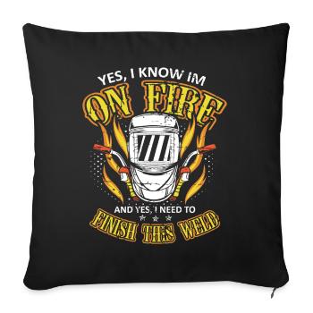 Welders Gifts, Funny Welder Welder Shirt, Welding - Sofa pillowcase 17,3'' x 17,3'' (45 x 45 cm) - black - Front