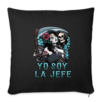 Yo Soy La Jefe Dia De Los Muertos Halloween - Sofa pillowcase 17,3'' x 17,3'' (45 x 45 cm) - black - Front