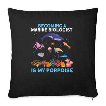 Whale Ocean Sea Marine Biologist Marine Biology - Sofa pillowcase 17,3'' x 17,3'' (45 x 45 cm) - black - Front