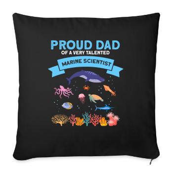 Proud Dad Marine Biologist Marine Biology Sea - Sofa pillowcase 17,3'' x 17,3'' (45 x 45 cm) - black - Front