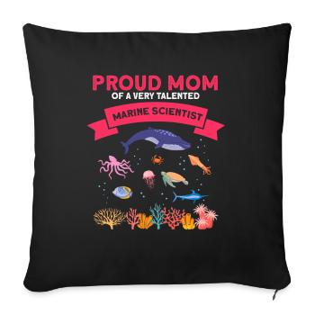 Proud Mom Marine Biologist Marine Biology Sea - Sofa pillowcase 17,3'' x 17,3'' (45 x 45 cm) - black - Front
