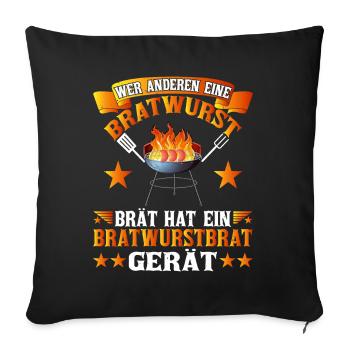 Grillmaster grill & barbecue fédéral officiel - Housse de coussin décorative 45 x 45 cm - noir - Devant