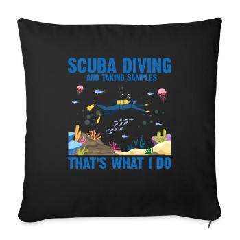 Plongeur Plongeur Biologiste marin Biologie marine Océan - Housse de coussin décorative 45 x 45 cm - noir - Devant