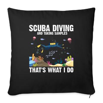 Plongeur Plongeur Biologiste marin Biologie marine Océan - Housse de coussin décorative 45 x 45 cm - noir - Devant