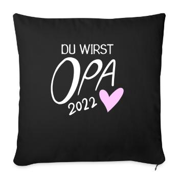 Oma 2022 - Werdende Oma 2022 - Sofakissenbezug 45 x 45 cm - Schwarz - Vorne