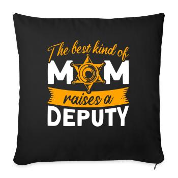 Mama Hilfssheriff Mama Mutter - Sofakissenbezug 45 x 45 cm - Schwarz - Vorne