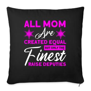 Shérif adjoint adjoint Mama Mother - Housse de coussin décorative 45 x 45 cm - noir - Devant