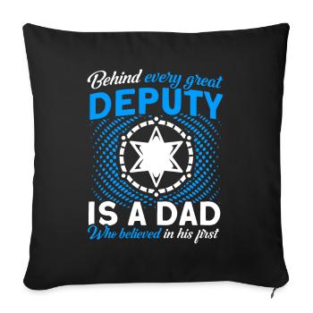 Papa Assistant Sheriff Papa Father - Sofa pillowcase 17,3'' x 17,3'' (45 x 45 cm) - black - Front