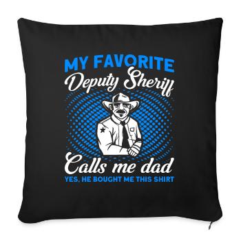 Papa Assistant Sheriff Papa Father - Sofa pillowcase 17,3'' x 17,3'' (45 x 45 cm) - black - Front