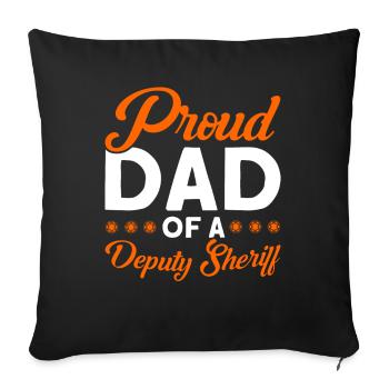 Stolzer Papa Hilfssheriff Papa Vater - Sofakissenbezug 45 x 45 cm - Schwarz - Vorne