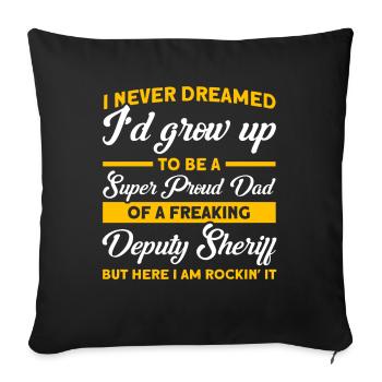 Papa Assistant Sheriff Papa Father - Sofa pillowcase 17,3'' x 17,3'' (45 x 45 cm) - black - Front