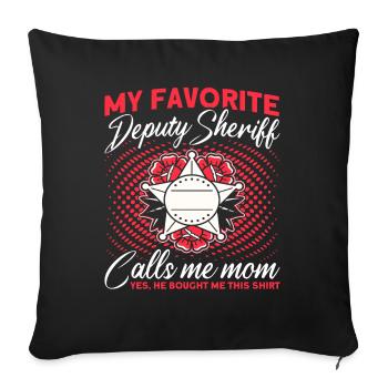 Mama Hilfssheriff Mama Mutter - Sofakissenbezug 45 x 45 cm - Schwarz - Vorne