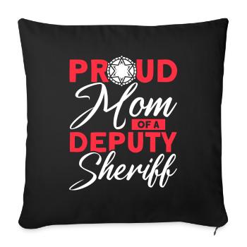 Stolze Mama Hilfssheriff Mama Mutter - Sofakissenbezug 45 x 45 cm - Schwarz - Vorne