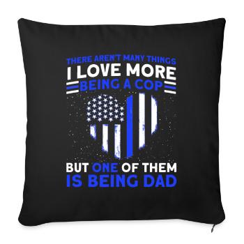 Policier et père Policier Grand-père de la police - Housse de coussin décorative 45 x 45 cm - noir - Devant