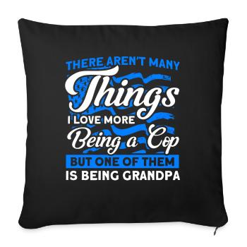Policier américain Police Police Grand-père - Housse de coussin décorative 45 x 45 cm - noir - Devant