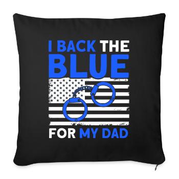 Policier américain Police Police Grand-père - Housse de coussin décorative 45 x 45 cm - noir - Devant