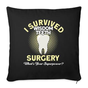 Wisdom Teeth Wisdom Tooth Patient Dentist - Sofa pillowcase 17,3'' x 17,3'' (45 x 45 cm) - black - Front