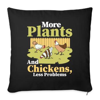 Gardening Gardener Chicken Farmer Chicken Feeder - Sofa pillowcase 17,3'' x 17,3'' (45 x 45 cm) - black - Front