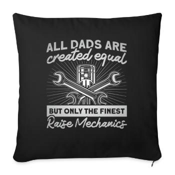 Meilleurs Pères Père Mécanicien Père Famille - Housse de coussin décorative 45 x 45 cm - noir - Devant
