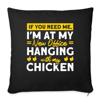 Gardening Gardener Chicken Farmer Chicken Feeder - Sofa pillowcase 17,3'' x 17,3'' (45 x 45 cm) - black - Front