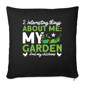 Gardening Gardener Chicken Farmer Chicken Feeder - Sofa pillowcase 17,3'' x 17,3'' (45 x 45 cm) - black - Front