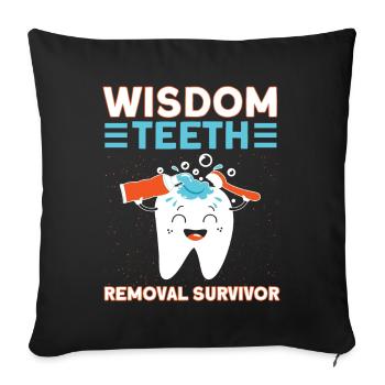 Wisdom Teeth Wisdom Tooth Patient Dentist - Sofa pillowcase 17,3'' x 17,3'' (45 x 45 cm) - black - Front
