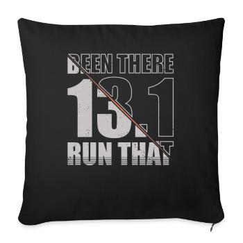 J’ai couru ce 13.1 Runner Marathon Trail - Housse de coussin décorative 45 x 45 cm - noir - Devant