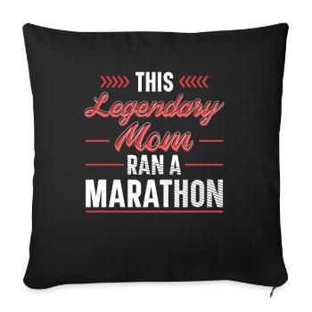 Vêtements légendaires de marathon de course de marathon - Housse de coussin décorative 45 x 45 cm - noir - Devant