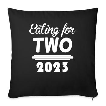 Jumelles Grossesse Enceinte 2023 - Housse de coussin décorative 45 x 45 cm - noir - Devant