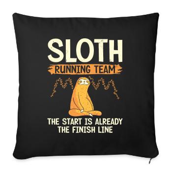 Sloth Running Team Runner Marathon Trail - Sofa pillowcase 17,3'' x 17,3'' (45 x 45 cm) - black - Front