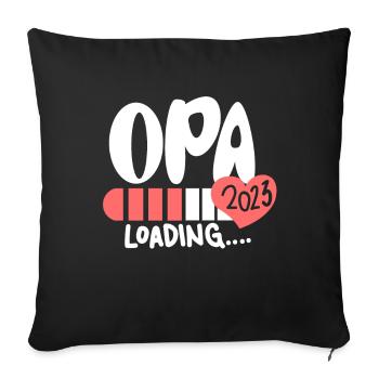 Opa 2023 - Opa werden - Bald Opa - Sofakissenbezug 45 x 45 cm - Schwarz - Vorne